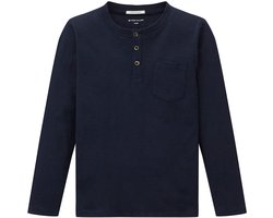 Tom Tailor Striped Slub Henley T-shirt Met Lange Mouwen Blauw 104-110 cm Jongens