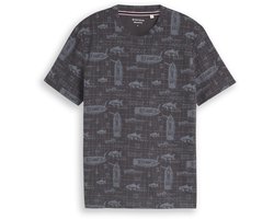 Tom Tailor - T-shirt met all-over-print - Maat XL - grey nautical design