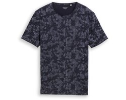 Tom Tailor - T-shirt met all-over print - Maat XXL - navy irregular design