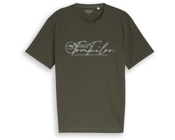 Tom Tailor - T-shirt met logoprint - Maat XL - deep leaf green