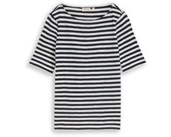 Tom Tailor - T-shirt met streepjesmotief - Maat XXXL - navy offwhite stripe