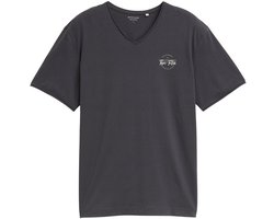 Tom Tailor - T-shirt met V-hals - Maat L - Tarmac Grey