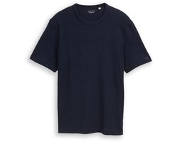 Tom Tailor - T-shirt met wafelstructuur - Maat S - sky captain blue