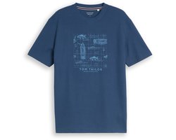 Tom Tailor - T-shirt met wafelstructuur - Maat XXXL - Dark Duck Blue