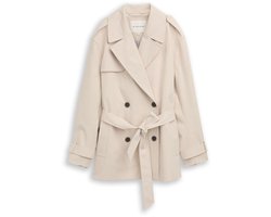 Tom Tailor - Trenchcoat van waterafstotend materiaal - Maat XXL - sand stone beige
