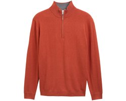 Tom Tailor - Troyer gebreide trui met kasjmier - Maat XXXL - rust red melange