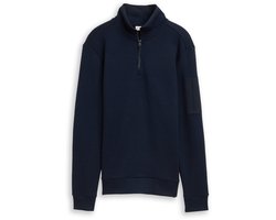 Tom Tailor Troyer Sweatshirt met mouwzak