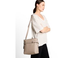 Tom Tailor - TTSORA M Schoudertas met riemdetail - Maat ONESIZE - taupe / taupe