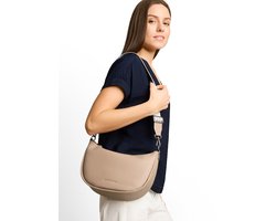 Tom Tailor - TTTATIANA schoudertas met geweven riem met patroon - Maat ONESIZE - taupe / taupe