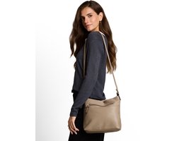Tom Tailor - TTWINA S schoudertas met ritsdetails - Maat ONESIZE - taupe / taupe