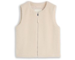 Tom Tailor - Vest van imitatiebont met zakken - Maat L - cold beige