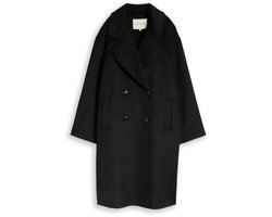 Tom Tailor - Wollen jas met losse pasvorm - Maat L - deep black