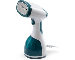 Tomado TSH1201W - Kledingstomer - Handstomer - Ontkreuker – Stoomapparaat kleding - Incl. 2 opzetborstels - Stoomreiniger – Stomer - Wit/turquoise