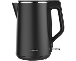Tomado TWK1708B - Waterkoker - 1,5 liter - Dubbelwandig - 2200 watt - BPA vrij - Matzwart