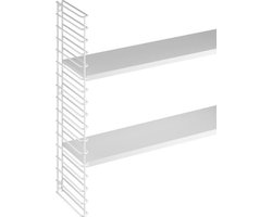 Tomado - Uitbreidingsset Wandrek - 1 wit rek, 2 witte planken - Boekenrek