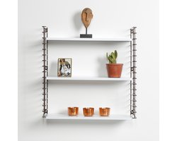 Tomado - Wandrek - Brons & Wit - Boekenrek - 70x21x68cm - Uitbreidbaar