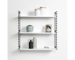 Tomado - Wandrek - Zwart & Wit - Boekenrek - 70x21x68cm - Uitbreidbaar