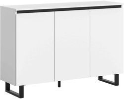 Tomasa ladekast wit melamine zwart - 36x120x84cm