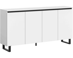 Tomasa ladekast wit melamine zwart - 36x160x84cm