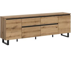 Tomasa Lowboard Evoke Oak NB Zwart - 36x188x65cm