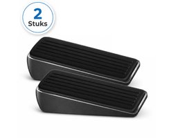 Tomec® Set van 2 Deurstoppers - Deurstopper Zwart - Antislip - Voor binnen en buiten - Deurbuffer - Deurklem