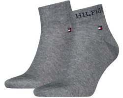 Tommy Hilfiger Quartersokken Heren Hilfiger Tab 2-Pack Grijs