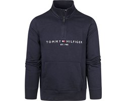 Tommy Hilfiger - Zipper Pullover Donkerblauw - Maat M - Regular-fit