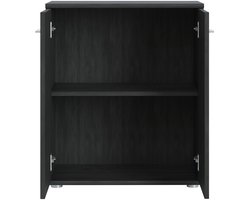 TOMMY ladekast met 2 deuren en 1 legplank, meer opbergruimte voor dossiers, gemaakt van MDF/spaanplaat in grijs essenhout