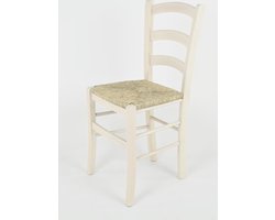 Tommychairs Venice - Eetkamerstoel - 1 Stuk - Wit - Rotan & Hout