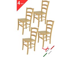 Tommychairs Venice - Eetkamerstoelen - Set van 4 - Naturel - Hout