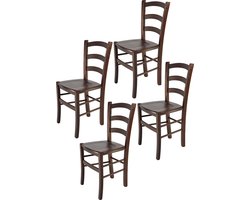 Tommychairs Venice - Eetkamerstoelen - Set van 4 - Walnoot - Hout