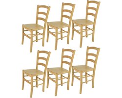Tommychairs Venice - Eetkamerstoelen - Set van 6 - Naturel - Hout