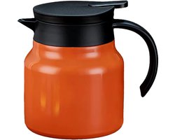 Tomotato Thermoskan 1L - RVS Isolerende Theepot met Verwijderbare Theezeef - Oranje