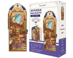 Tonecheer Magical Library Book Nook Bouwpakket - Modelbouw - 18,2 x 10,7 x 28,3 cm - DIY Pakket - Houten 3D Puzzel - Boekensteun - LED-licht - Bewegingssensor Licht - Boekenhouder