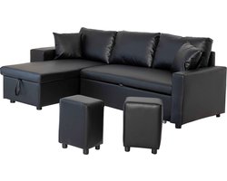 TONY 3 zits hoekslaapbank zwart