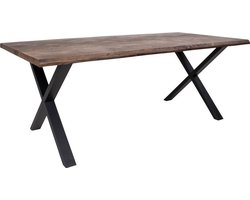 Tony eethoek , 1 eettafel en 6 stoelen donker bruin en eik.