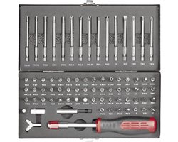 TOOLCRAFT HT02183 820952 Bitset 75-delig Plat, Inbus, Clutch, Tri-Wing, Torque, Veeltand (XZN), Kruiskop Pozidriv, Krui