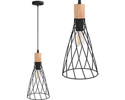 Toolight App1268-1Cp Hanglamp Zwart 18X18X35Cm