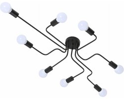 TooLight Moderne plafondlamp - 8 lichtpunten - industrieel design - zwart - 120 x 69 cm