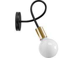 TooLight Stijlvolle muurlamp - zwart/goud - minimalistisch design - 1 lichtpunt