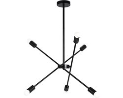 TooLight Zwarte hanglamp - 6 lichtpunten - industrieel design - E27 fitting