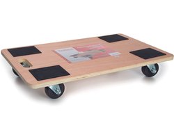 Toolland Meubelroller, met antislipbekleding, 4 pads, ingebouwd handvat, 4 rubberen zwenkwielen, triplex, draagkracht tot 400 kg, goed manoeuvreerbaar, 10.5 x 65 x 40 cm