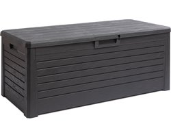 Toomax Florida opbergbox met deksel - 550L - Antraciet - Kunststof - Waterdichte kussenbox voor buiten in de tuin