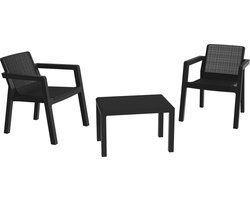 Toomax Riviera loungeset - 2 zitplaatsen en een tafel - antraciet