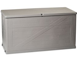 Toomax Wood opbergbox met deksel - 420L - Grijs - Kunststof - Waterdichte kussenbox voor buiten in de tuin