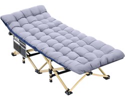 TopChoice® Veldbed Inklapbaar - Stretcher - Vouwbed - 190x70x3cm - Grijs