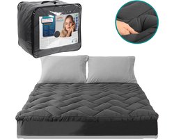 Topdekmatras 1000GSM met Houtskool Infusie - Anti-Allergisch, Vochtabsorberend & Geurneutraliserend - 200x220 - 1000GSM - Verhoog het Comfort en Ondersteuning van Uw Matras voor een Frisse, Gezonde Nachtrust - Beschikbaar in Alle Maten