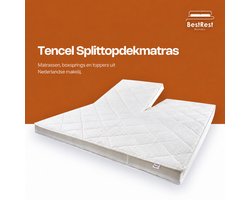 Topdekmatras - 180x210 - (MET SPLIT) Split Topper - Koudschuim - Circa 12cm - Topmatras - BestRest Bedden® - Tencel Hoes - Veerkrachtig