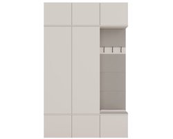 Topeshop HAGA - Halgarderobe - Met 2 kasten - Met kapstok en zitbank - Kasjmier