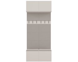 Topeshop HAGA - Halgarderobe - Met zitbank - Met bovenkasten - Kasjmier